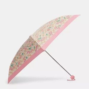 Coach Gold/Light Khaki Multi
Uv Mini Umbrella In Signature Heart Cherry Print